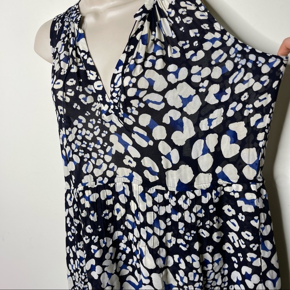 Sea New York maxi sleeveless dress in blue black white leopard print size 8 - Picture 9 of 9
